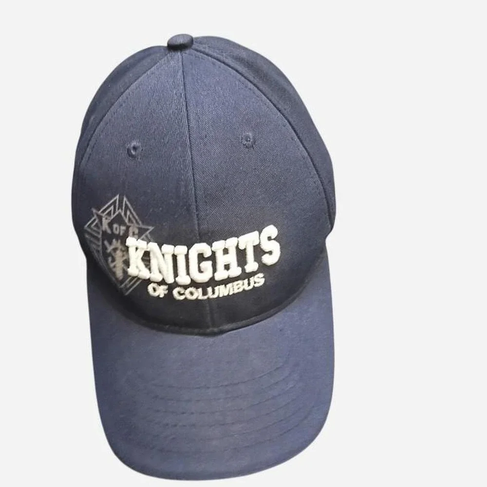 Navy Blue Knights Of Columbus Baseball Cap With White Text And Logo OSFM